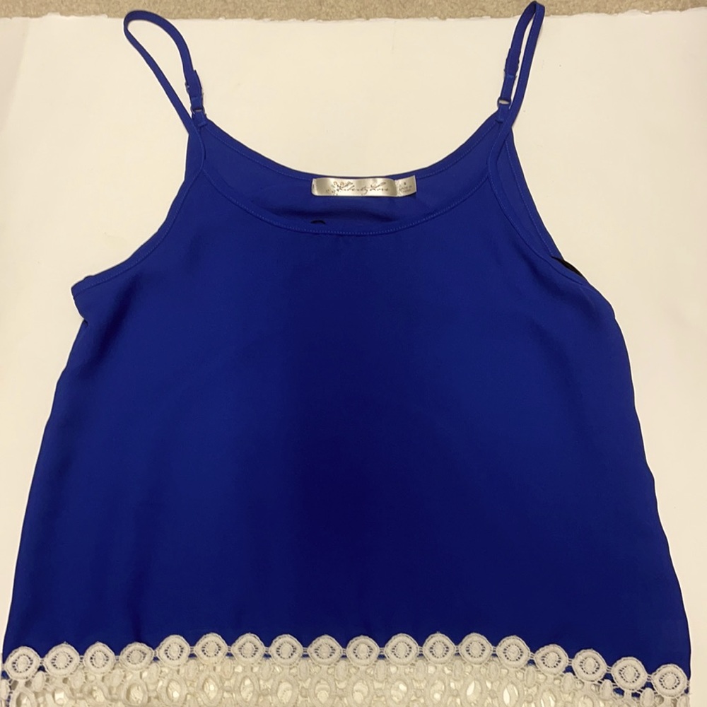 Navy liberty love tank tops